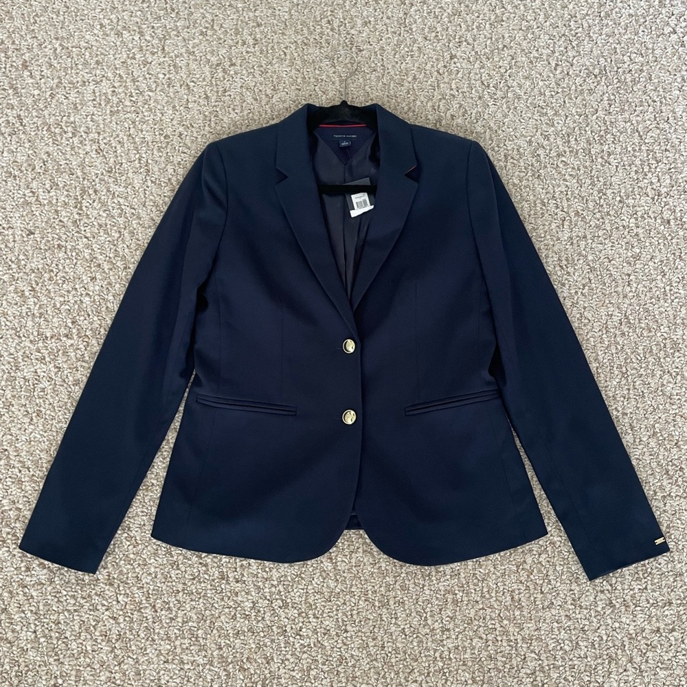 RARE Tommy Hilfiger Limited Edition Navy Blazer | Gold Buttons & Red Collar - Picture 7 of 16